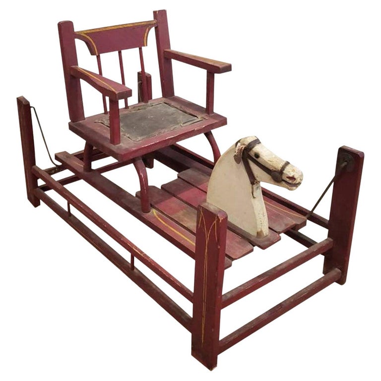 Antique Children's Horse Head Rocking Chair For Sale at 1stDibs