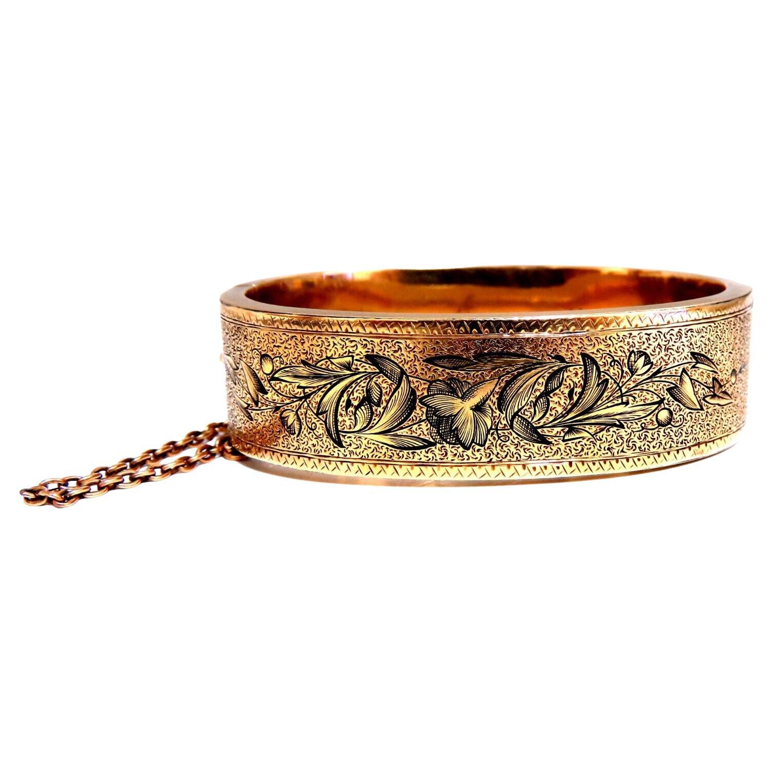 Antique Child's Bangle Bracelet 14kt Circa 1873 For Sale