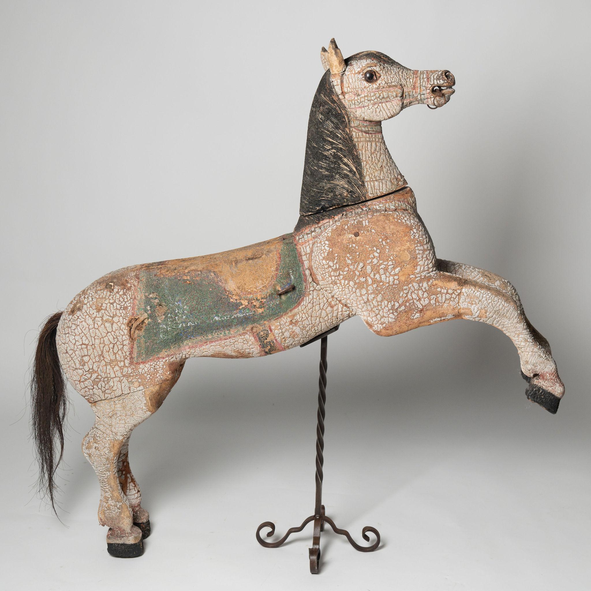 Antique Childs carousel horse, 19th Century fairground For Sale 1