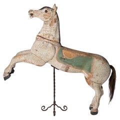 Cheval de carrousel Child antique, fête foraine du 19e siècle