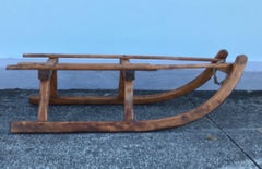 Antique Child's Folk Art Sleigh, Handmade Wood, Late 19th Century, USA