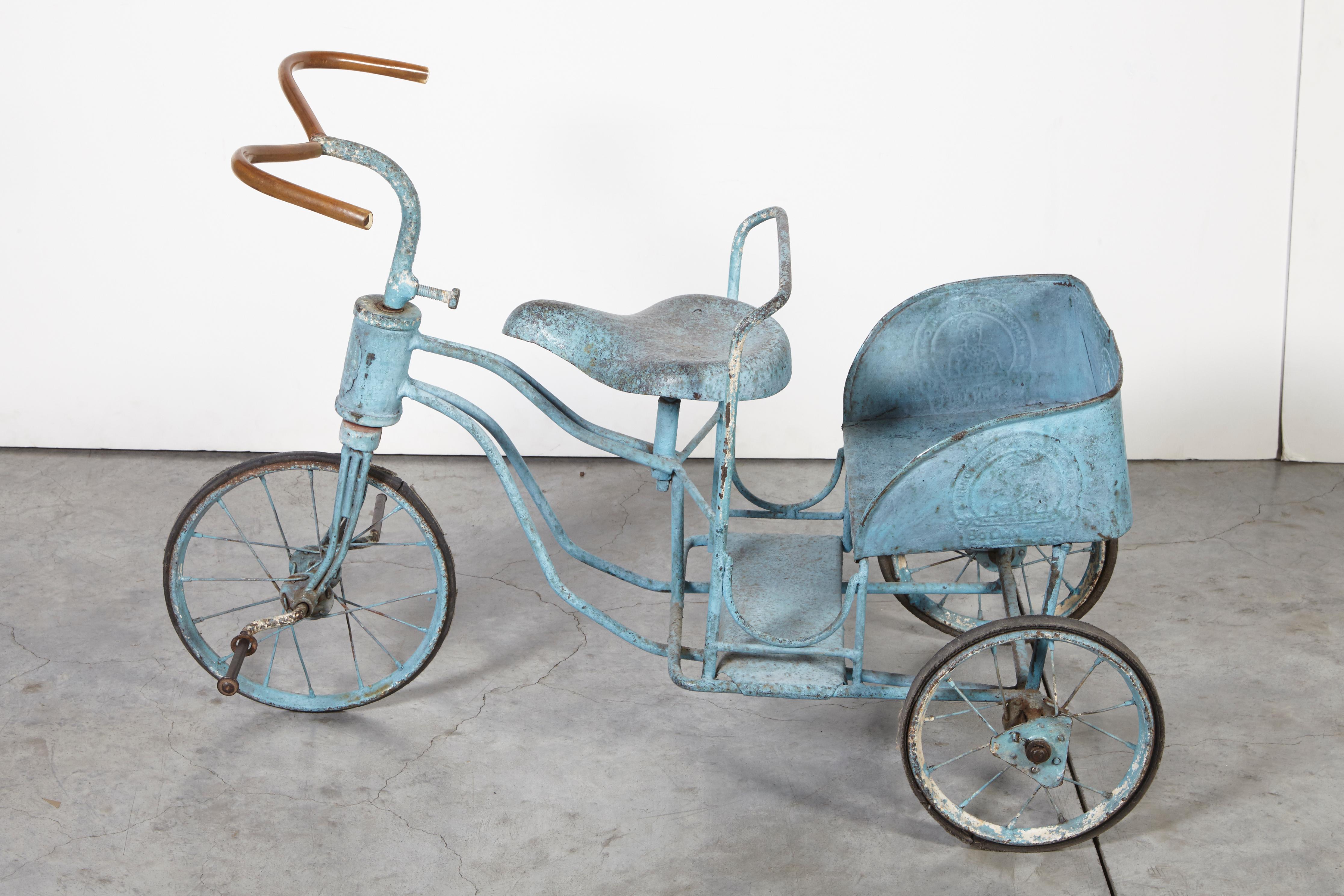 Metal Antique Child's Tricycle From Burma For Sale