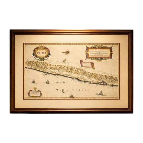 Antique Chile Map Blaeu c.1642 – Dramatic Andes & Pacific Panorama