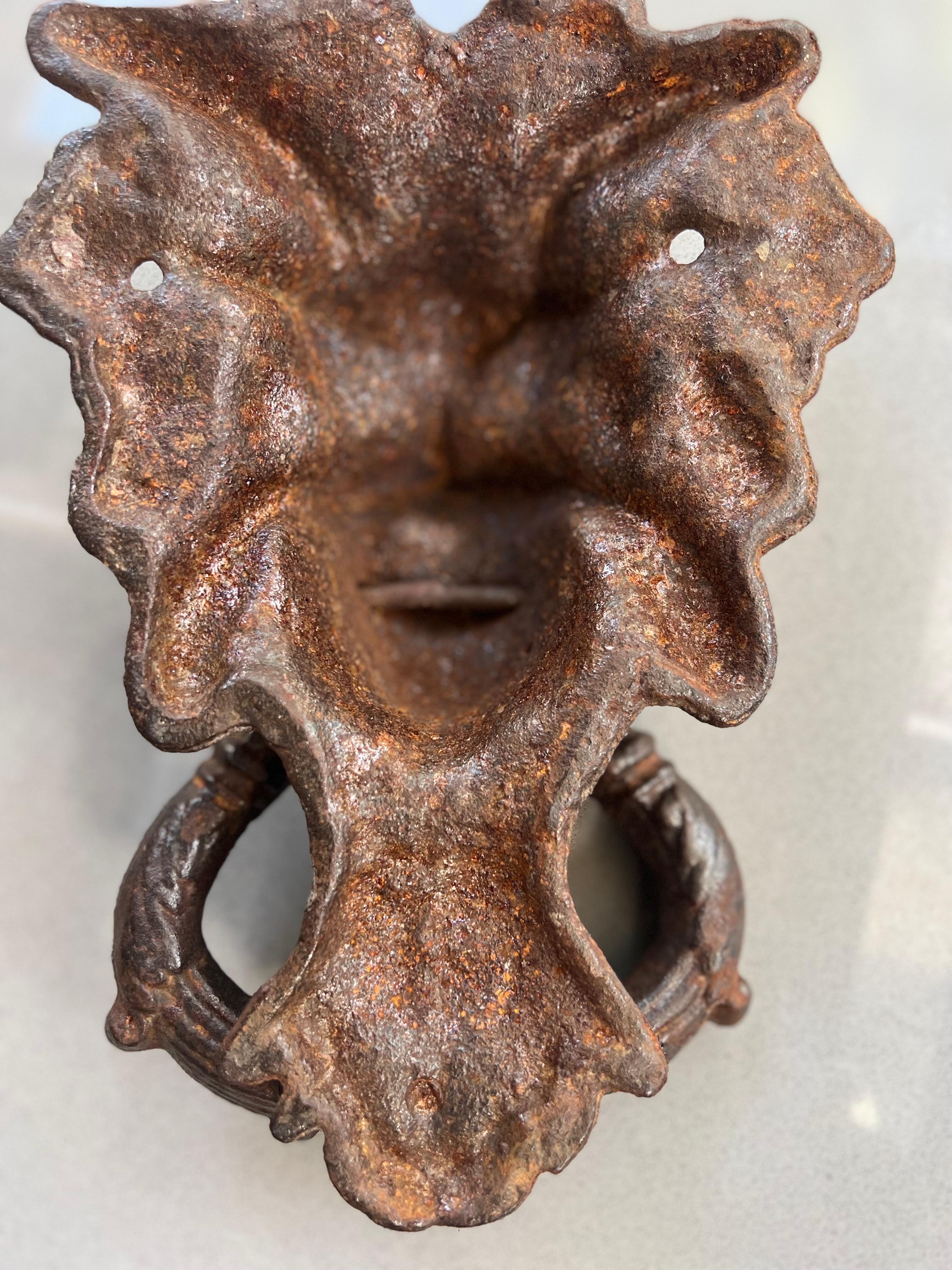 Antique Chimera Cast Iron Door Knocker For Sale 4