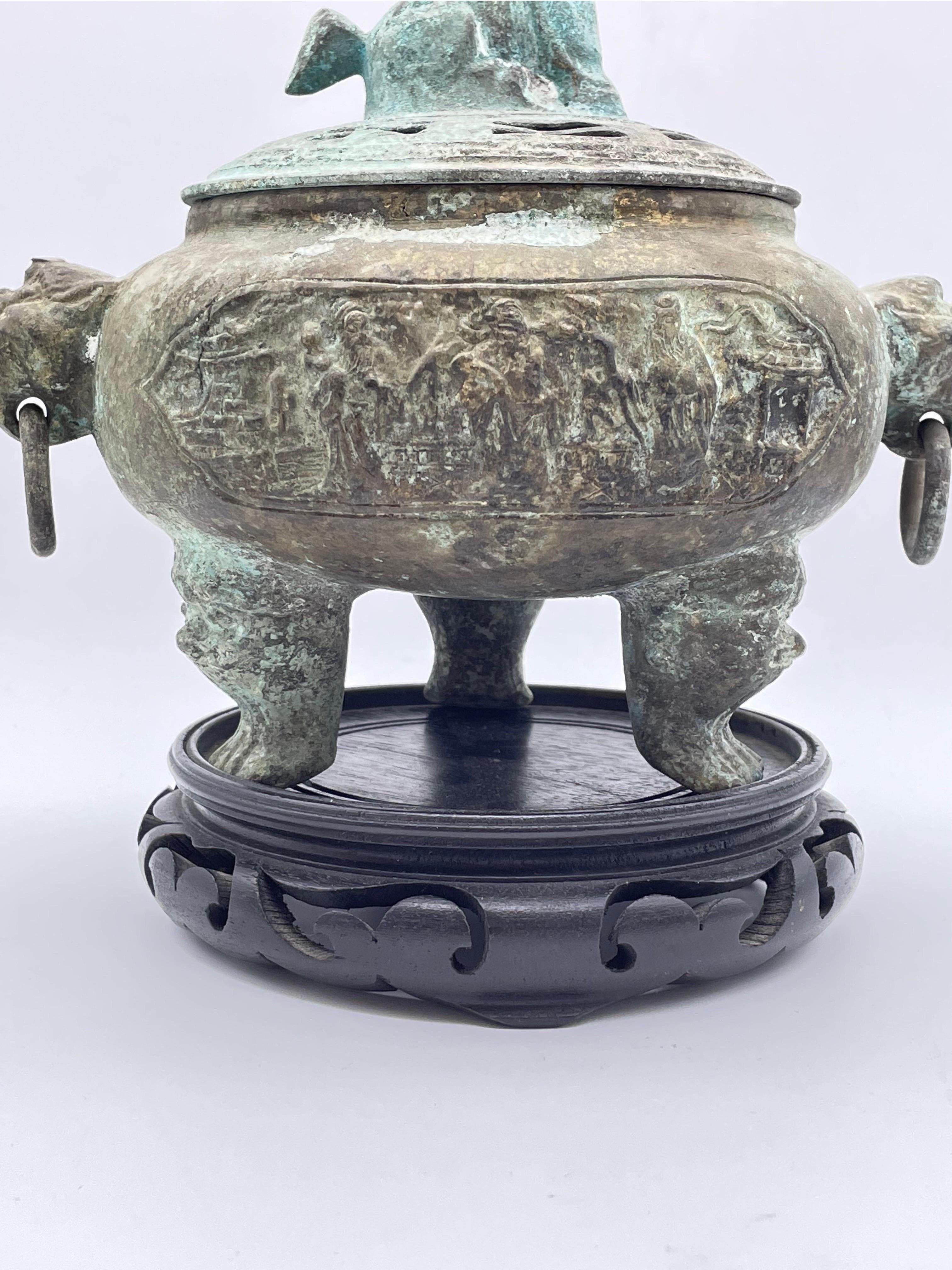 Antique china bronze incense burner For Sale 1