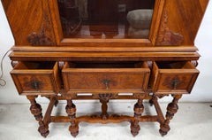 Antique China Cabinet in Walnut by Hellam Furniture Co