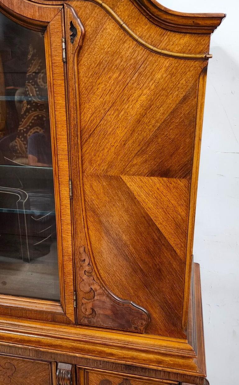 20th Century Antique China Cabinet in Walnut by Hellam Furniture Co For Sale