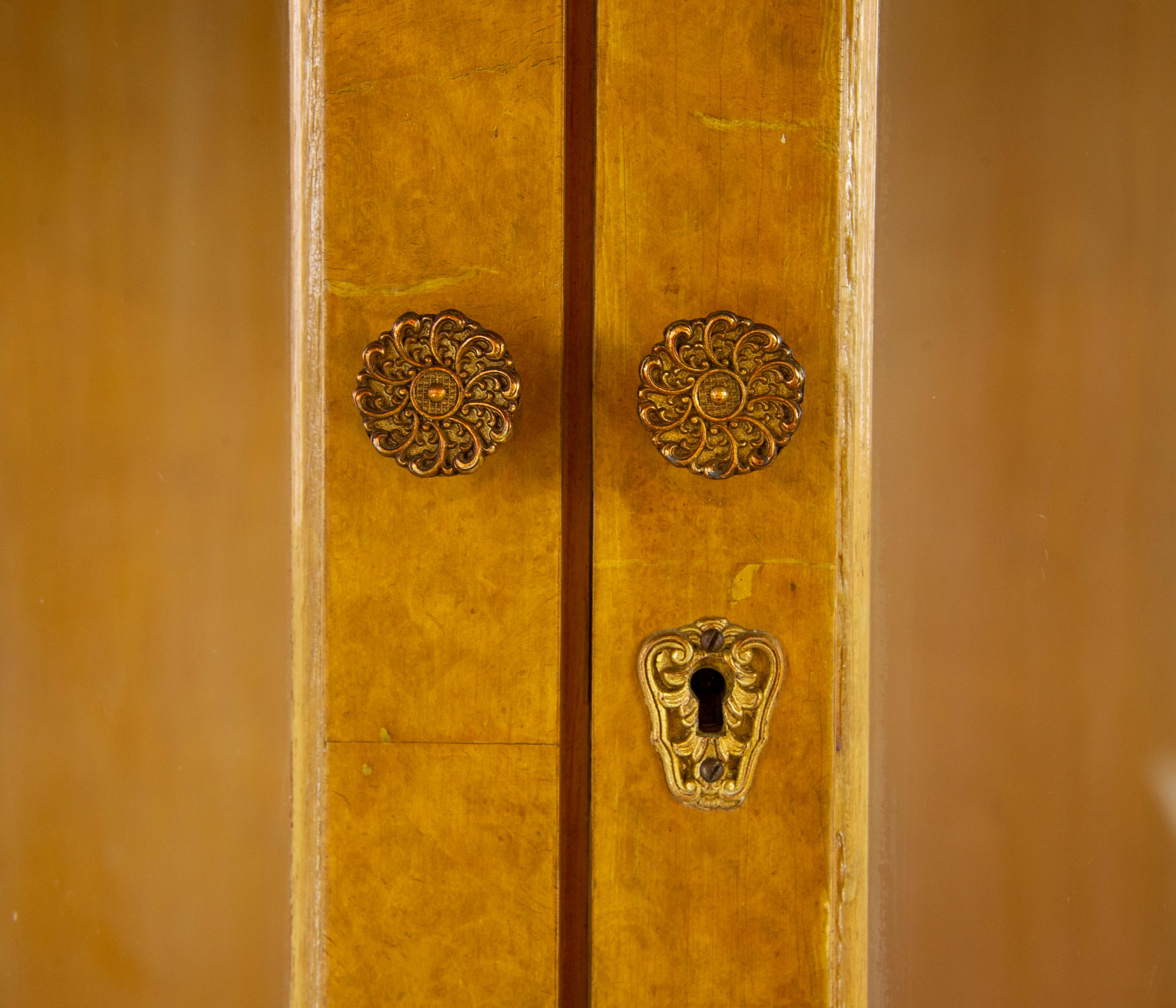 Antique China Cabinet, Walnut, Bow Front, Curio Cabinet, Scotland, 1930, B1176 6