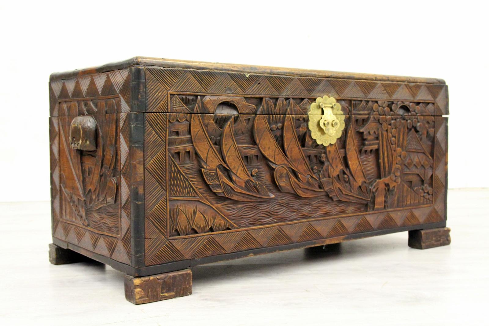 chinese hand carved chest