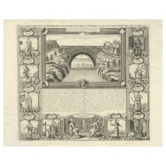 Antique China Costume & Xensi Bridge Engraving, Chatelain, 1719