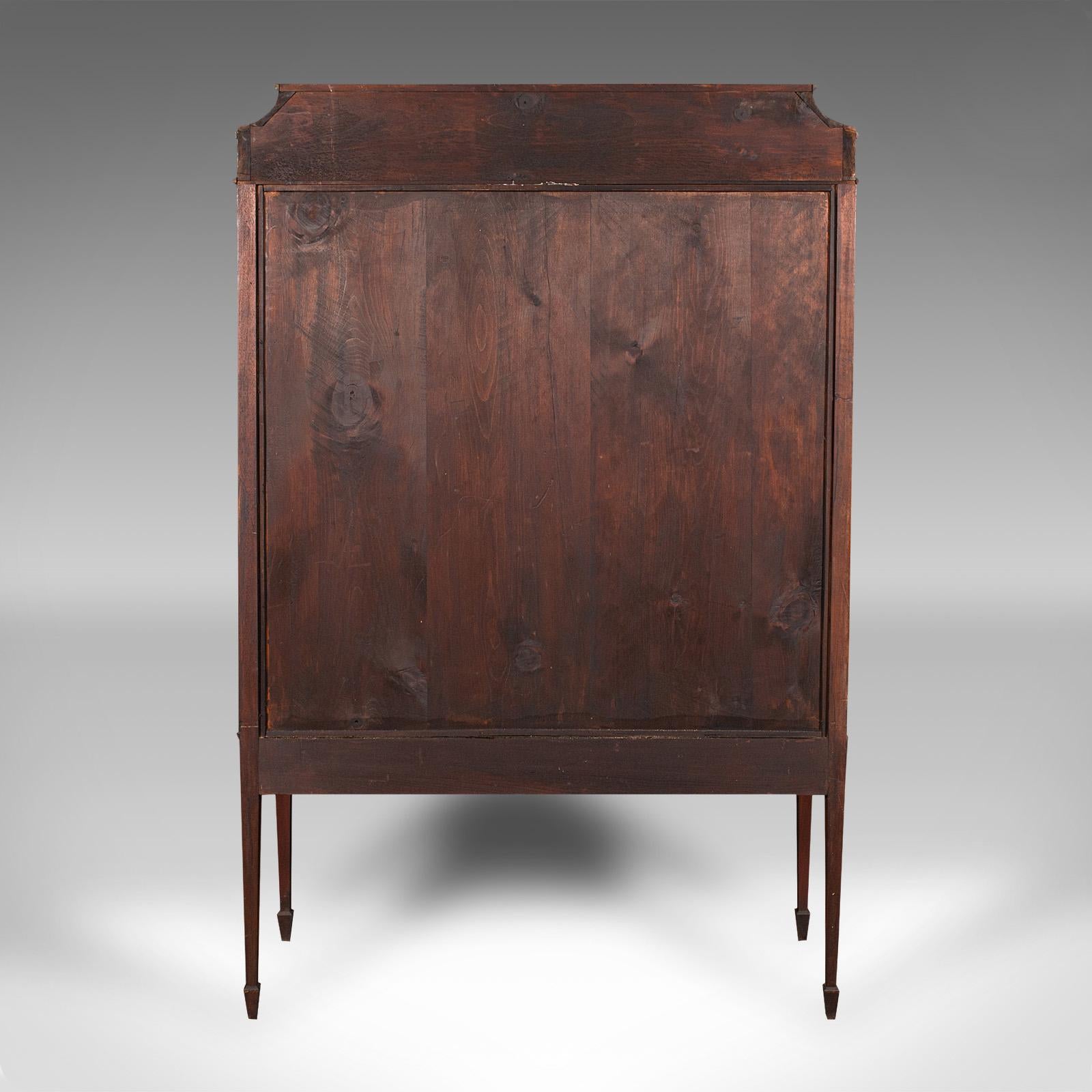 Vitrina de porcelana antigua, librería esmaltada inglesa, eduardiana, gusto regencia en Bueno estado para la venta en Hele, Devon, GB