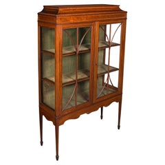 Antique China Display Cabinet, English Glazed Bookcase, Edwardian, Regency Taste