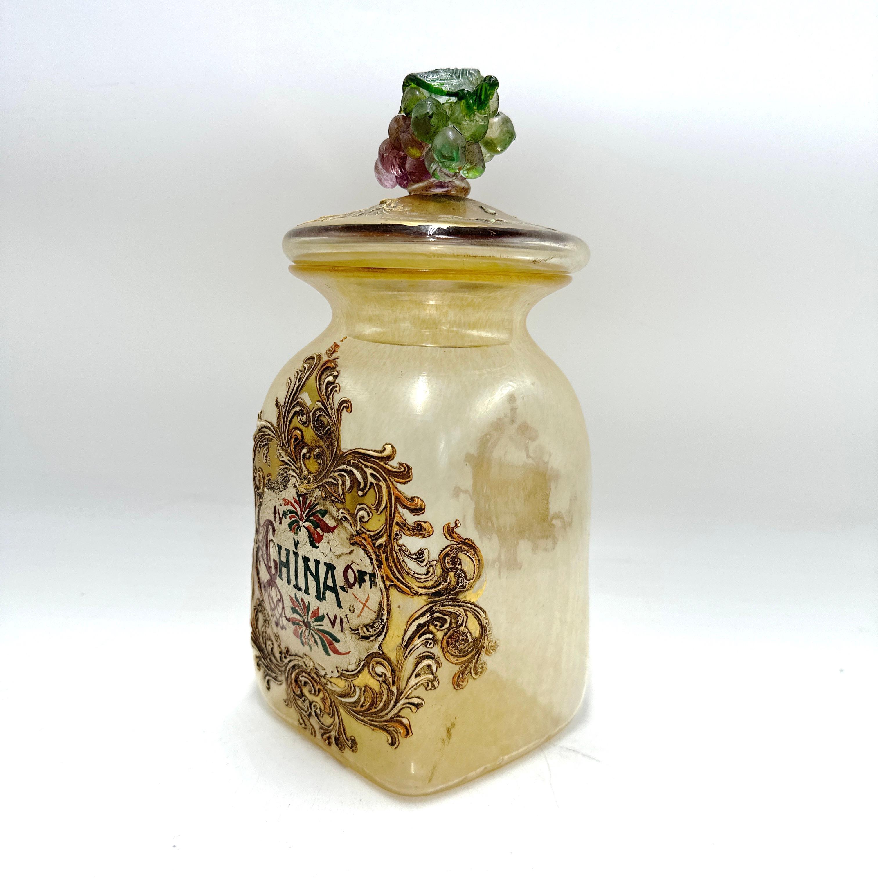 Antico vaso da farmacia in vetro di Murano 