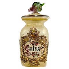 Antico vaso da farmacia in vetro di Murano "China" italiano