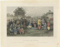 Antique China Punishment of the Bastinado Print – Thomas Allom, 1843