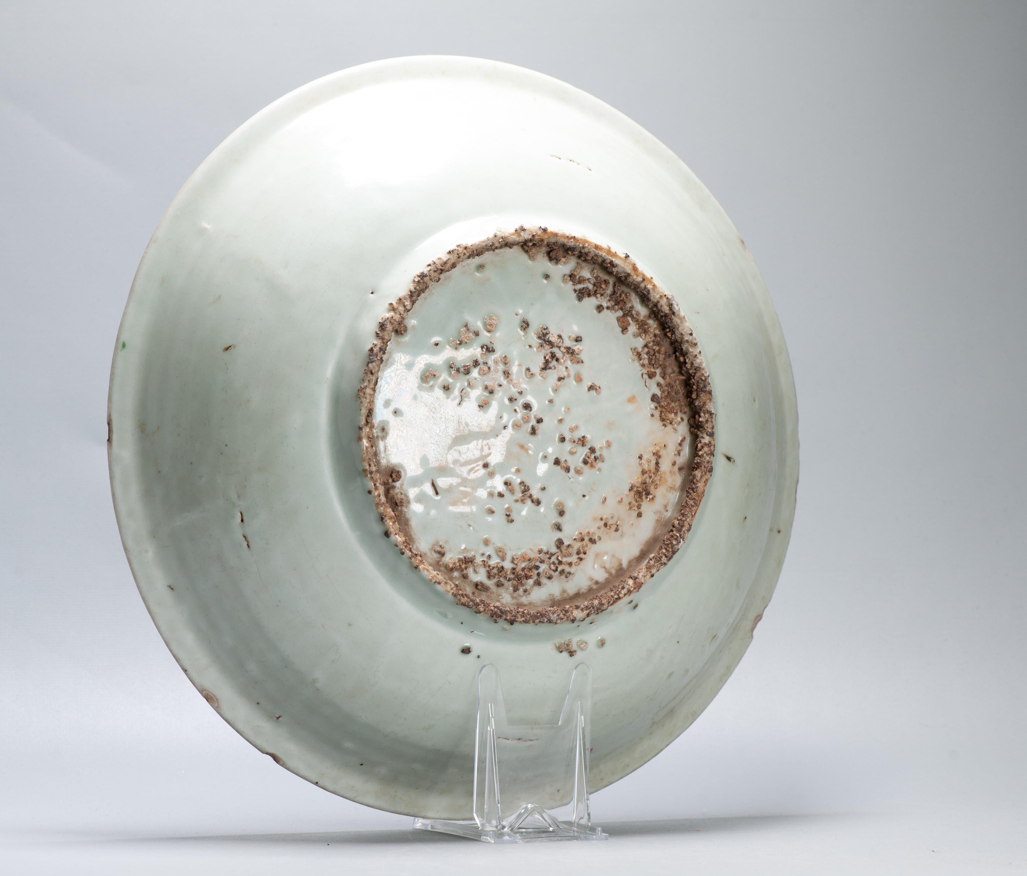 Antiguo plato de porcelana china 16/17C Fénix Swatow León chino en venta 10