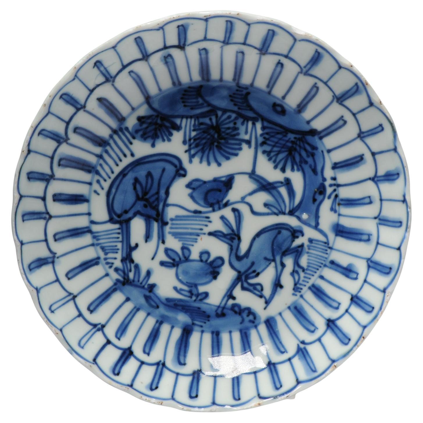 Antique Chinese 16/17 C Chinese Porcelain Ming Transitional Kraak Plate Deer