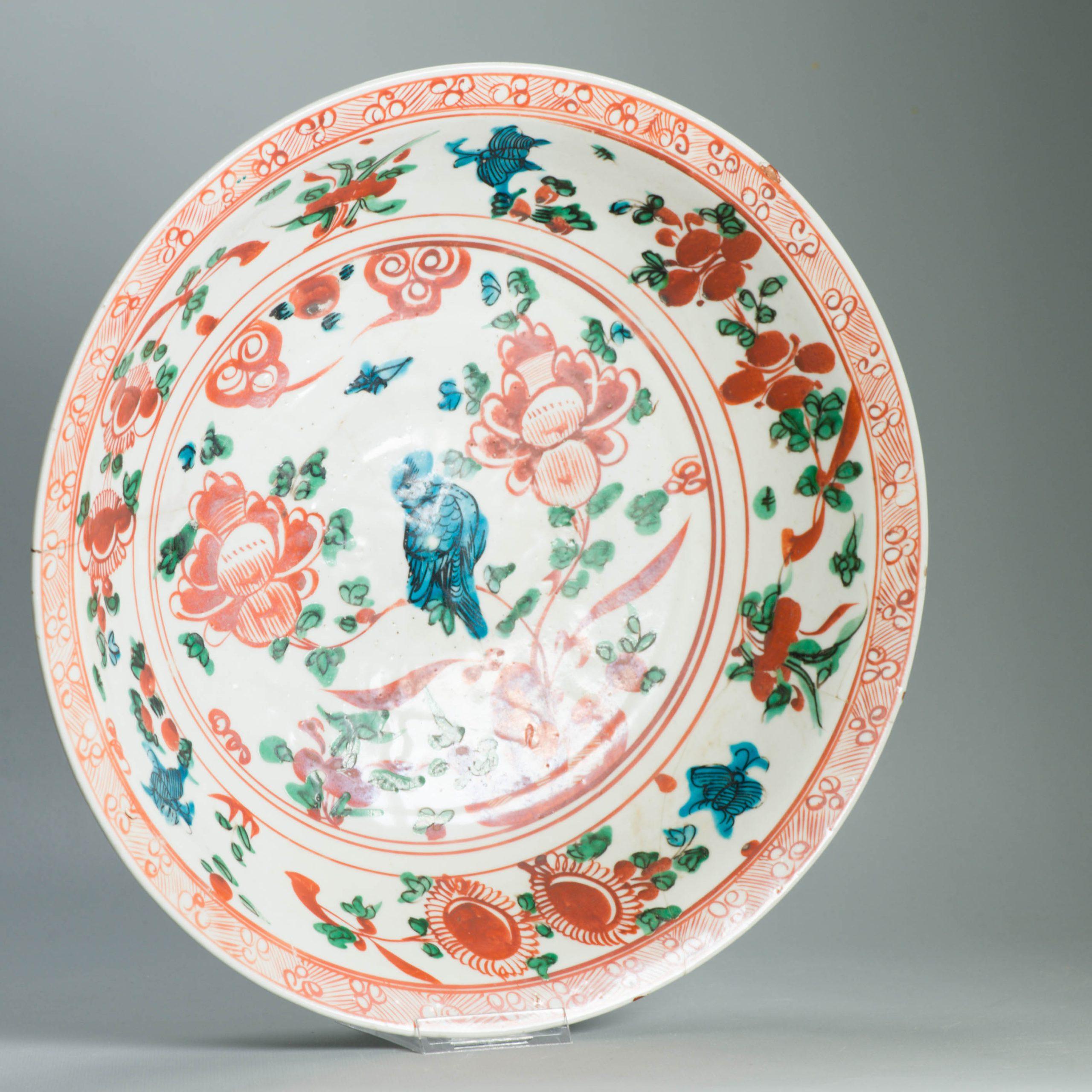 Antike chinesische 16/17C Ming Porzellanschale Zhangzhou Swatow Fenghuang China im Angebot 4