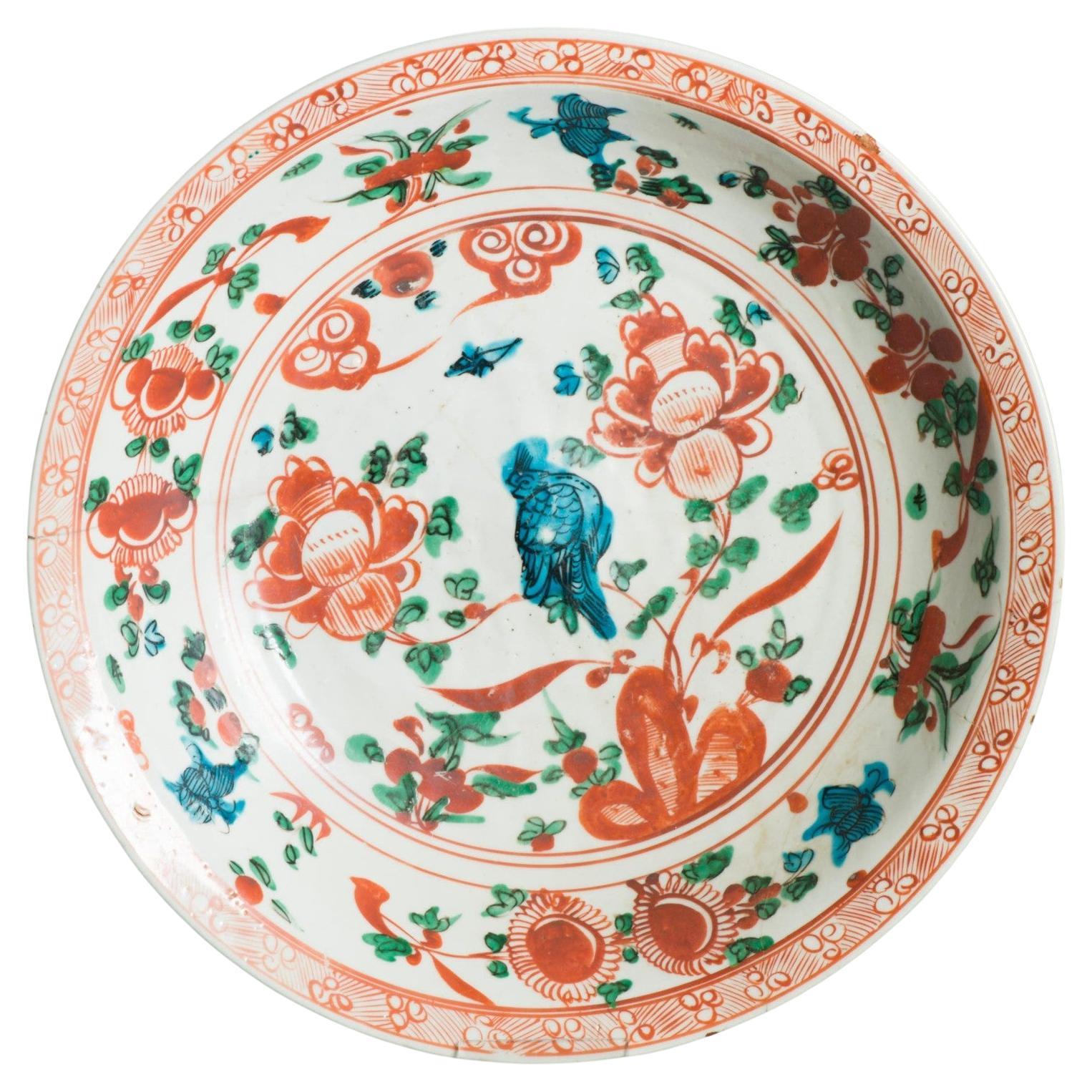 Antike chinesische 16/17C Ming Porzellanschale Zhangzhou Swatow Fenghuang China