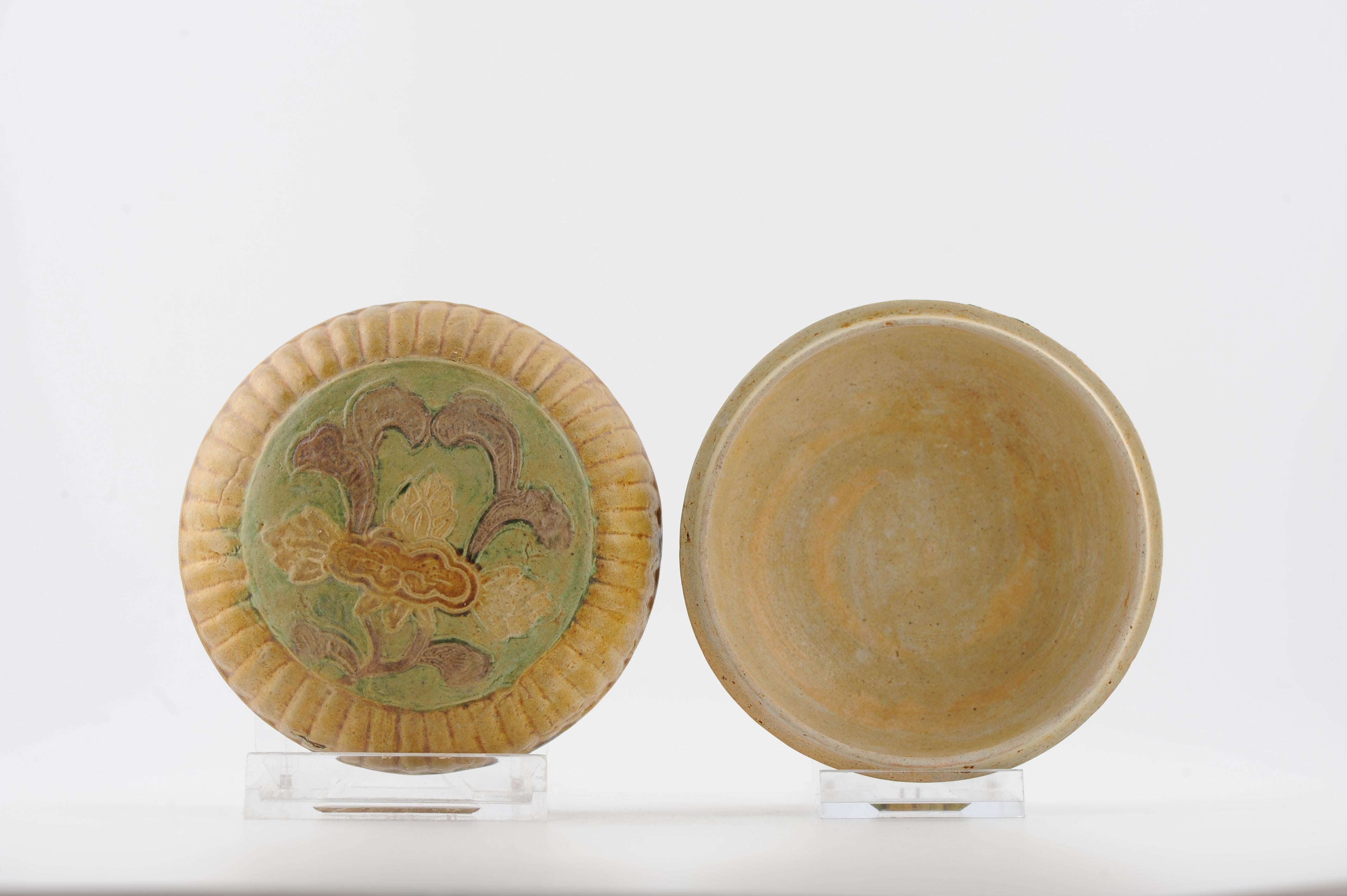 Antique Chinese 16C Sancai Biscuit Green and Yellow Ghendi porcelain/earthenware For Sale 6