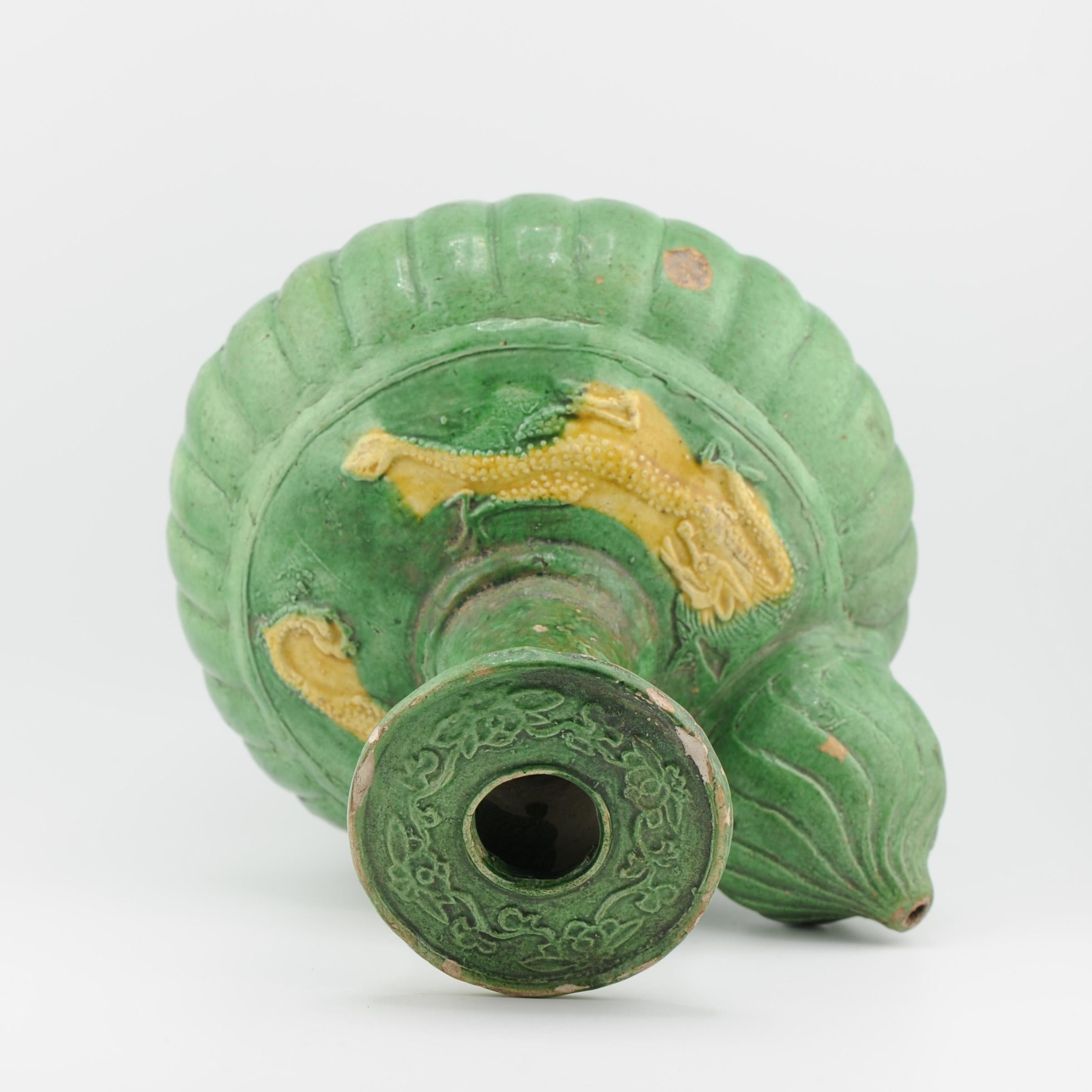 Antique Chinese 16th C Sancai Biscuit Green and Yellow Ghendi porcelain/earth. 6