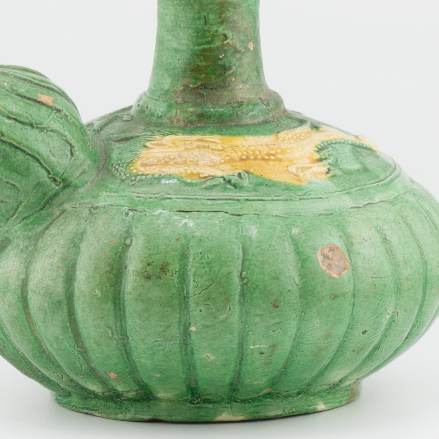 Ming Antique Chinese 16th C Sancai Biscuit Green and Yellow Ghendi porcelain/earth.
