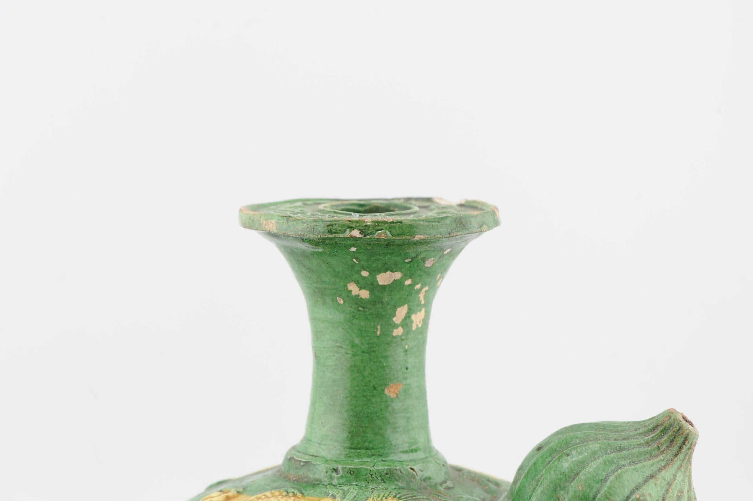 Porcelain Antique Chinese 16th C Sancai Biscuit Green and Yellow Ghendi porcelain/earth.