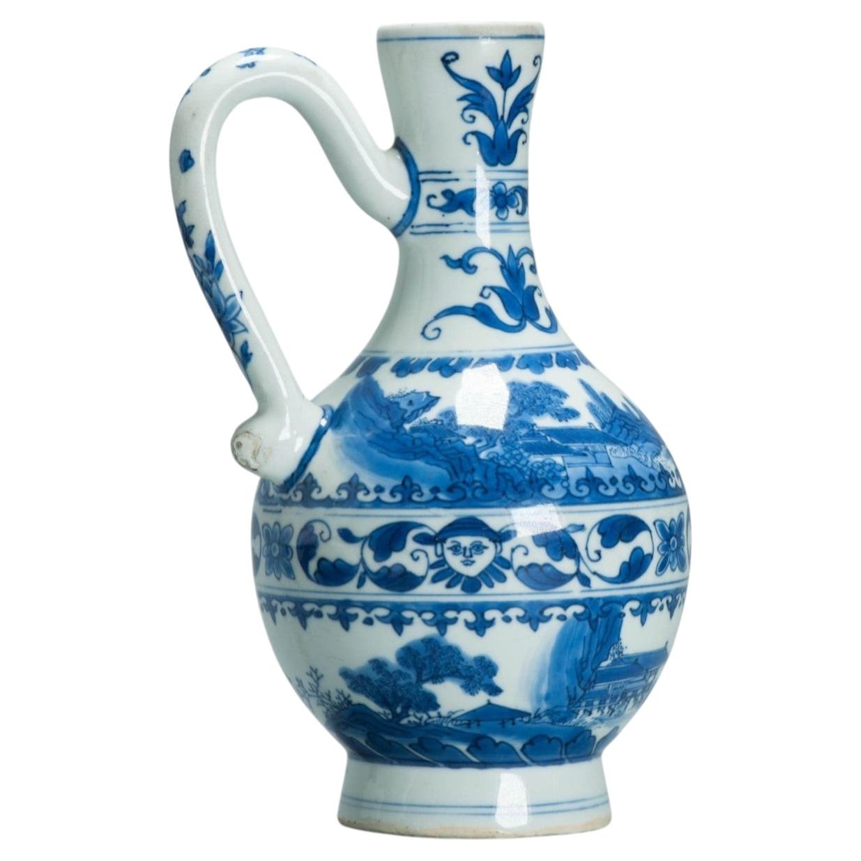 Antique Chinese 17C Chongzhen period Transitional Chinese Porcelain Ewer