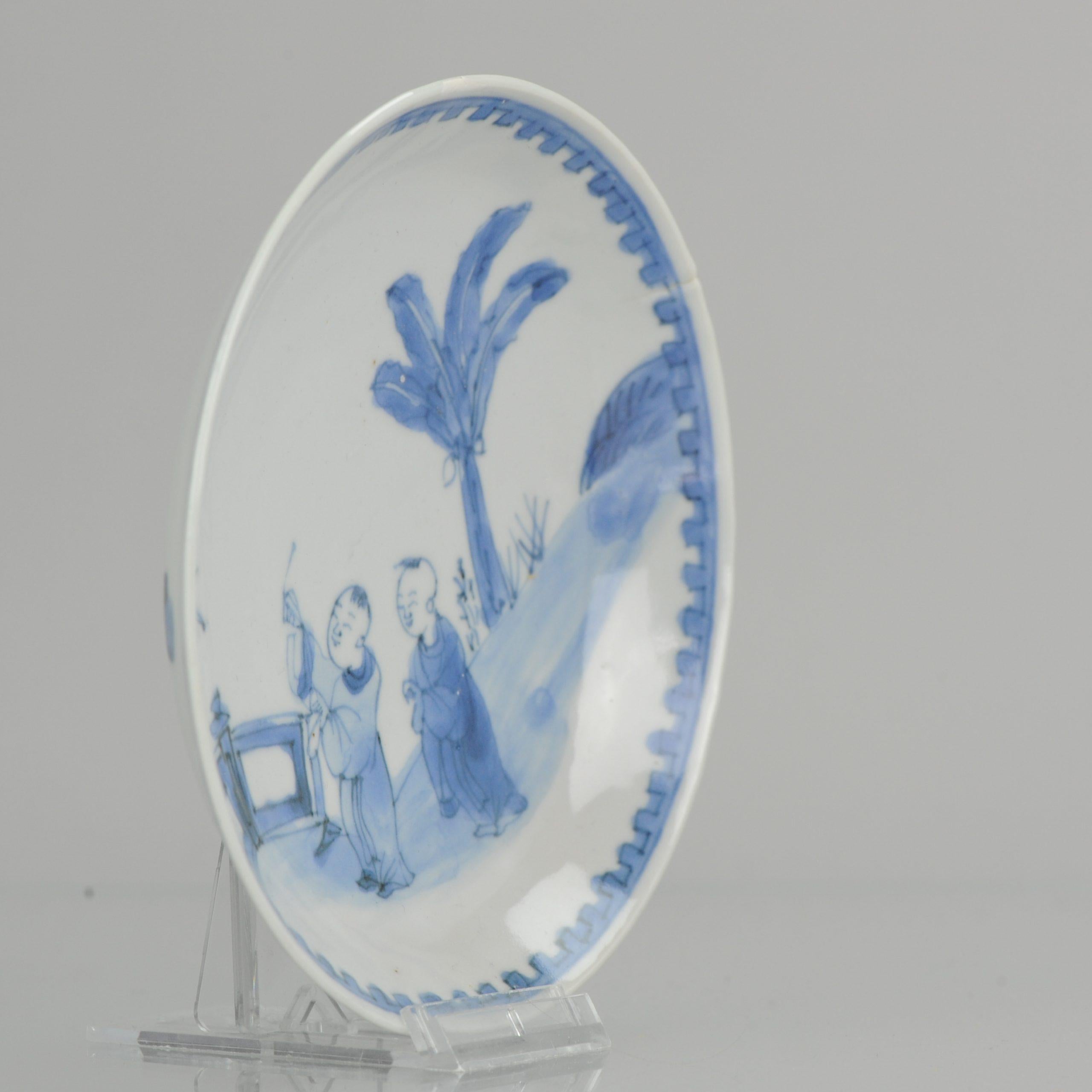 Antique Chinese 17c Kosometsuke Tianqi/Chongzhen Dish Porcelain Playing Boys For Sale 6