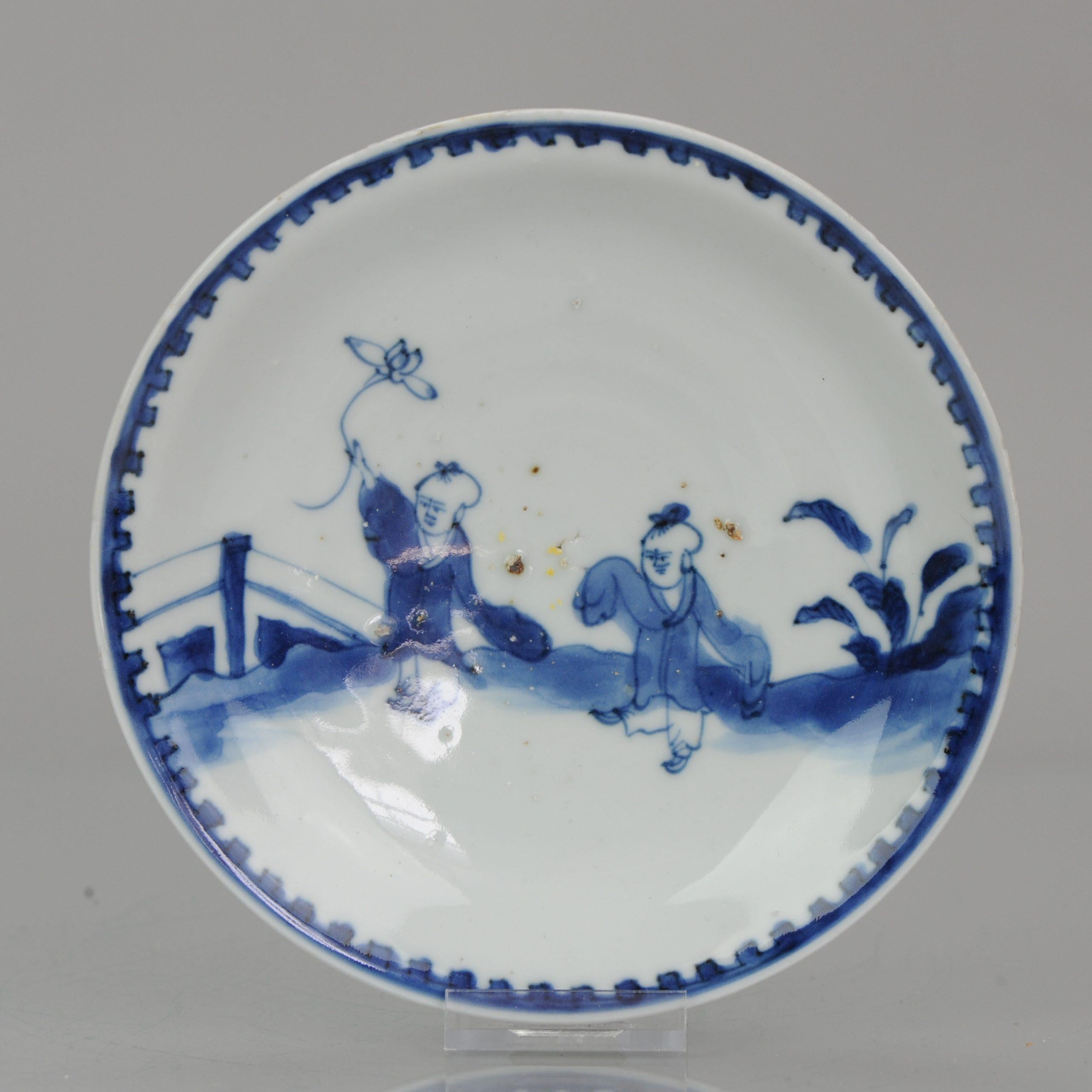 Description

A very nicely decorated Late Ming Blue and White Porcelain Dish, Tianqi or Chongzhen Period c.1620-1635.

Made in China for the Japanese market. The subject is of two young Chinese boys walking in a garden, one is holding a