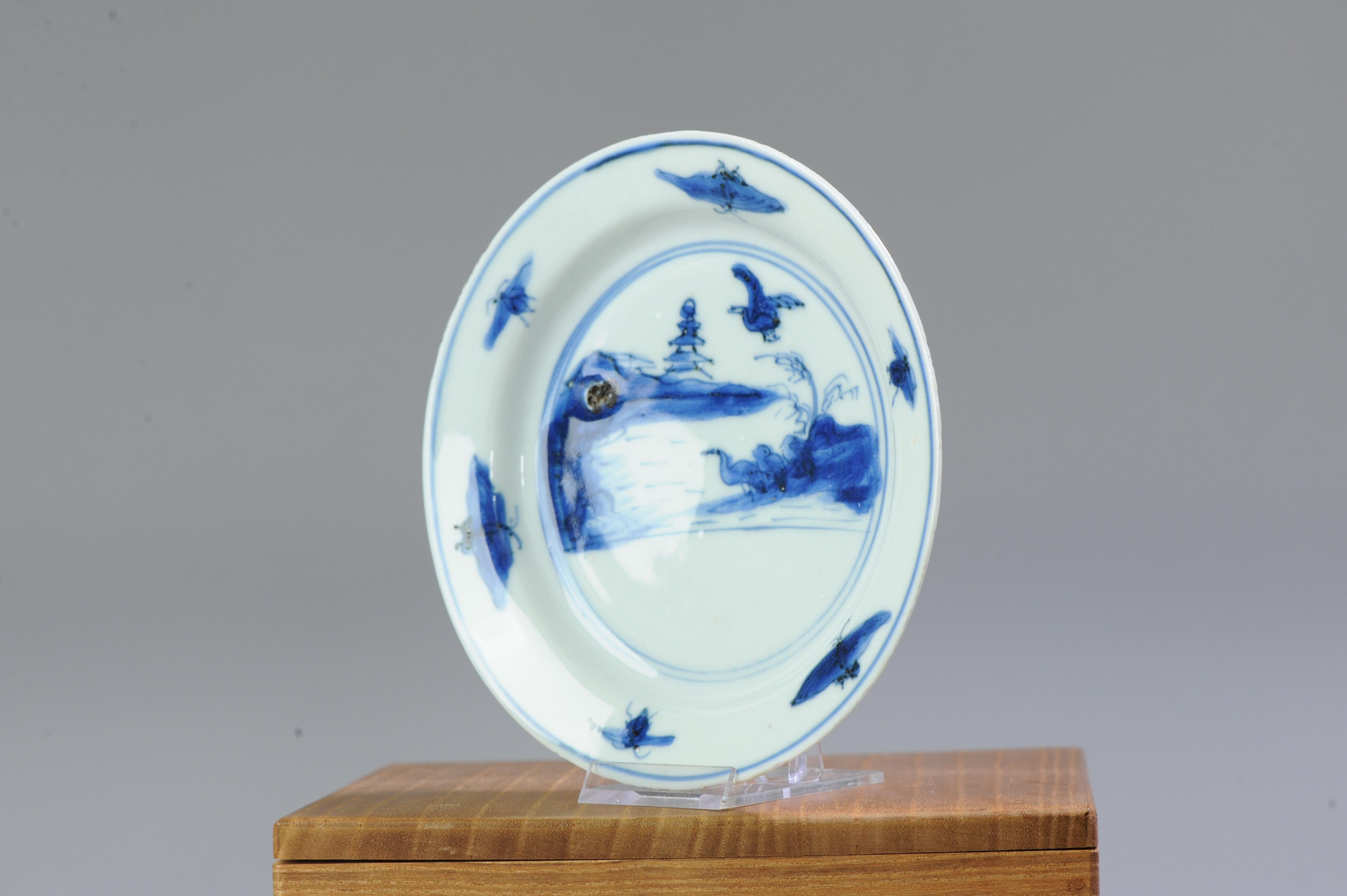 Antique Chinese 17c Kosometsuke Tianqi/Chongzhen Porcelain Landscape In Good Condition For Sale In Amsterdam, Noord Holland
