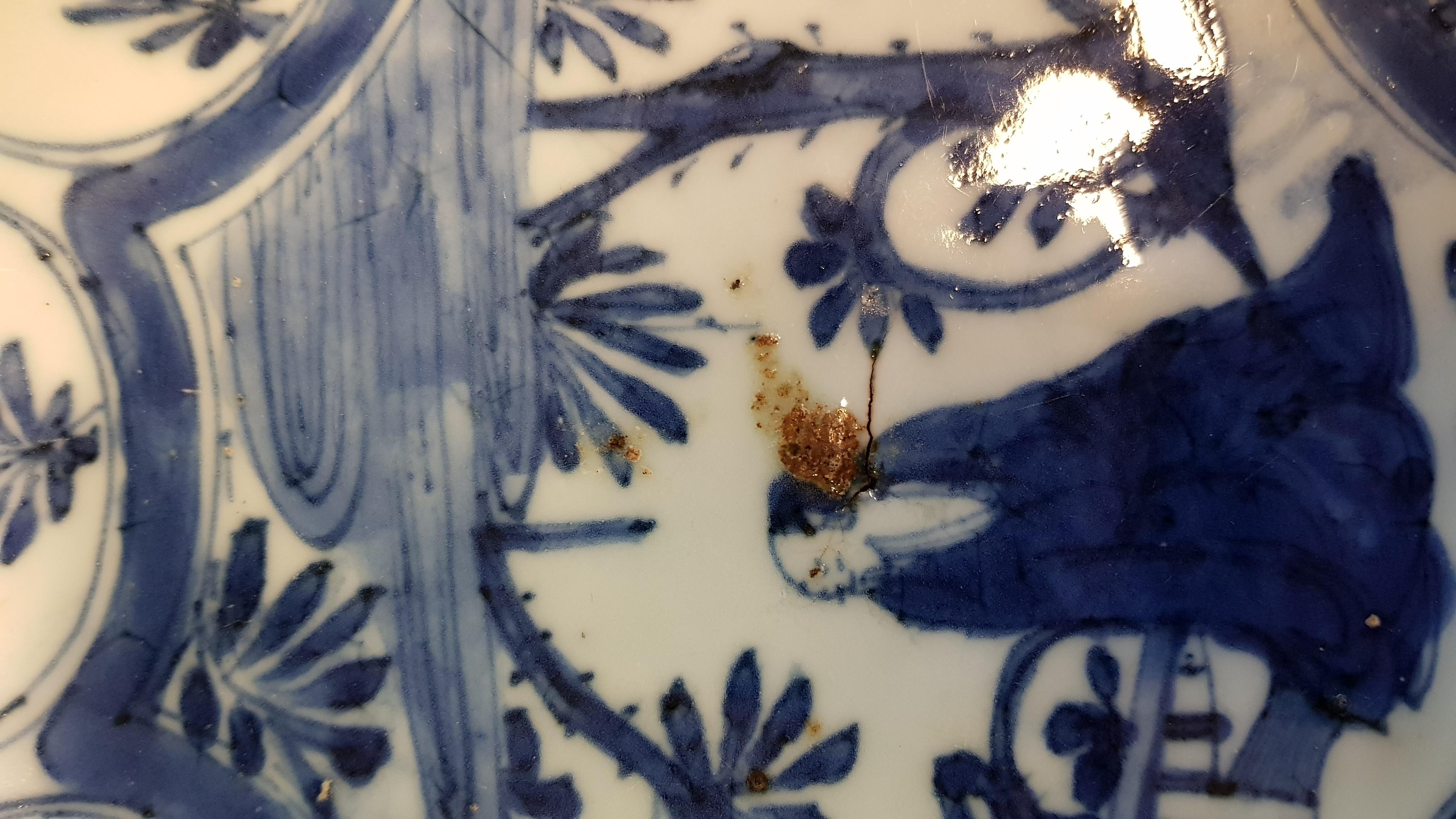 Description
Nice and beautifully decorated dish. Unusual decoration of a litratus in a garden scene under a tree. Superb quality of painting and potting. Ca 1595-1645. Truly nice cobalt blue color

See: Maura Rinaldi: 
