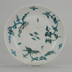 Chinese 17th Century Porcelain Ming Transitional China Plate Zhangzhou Verte
