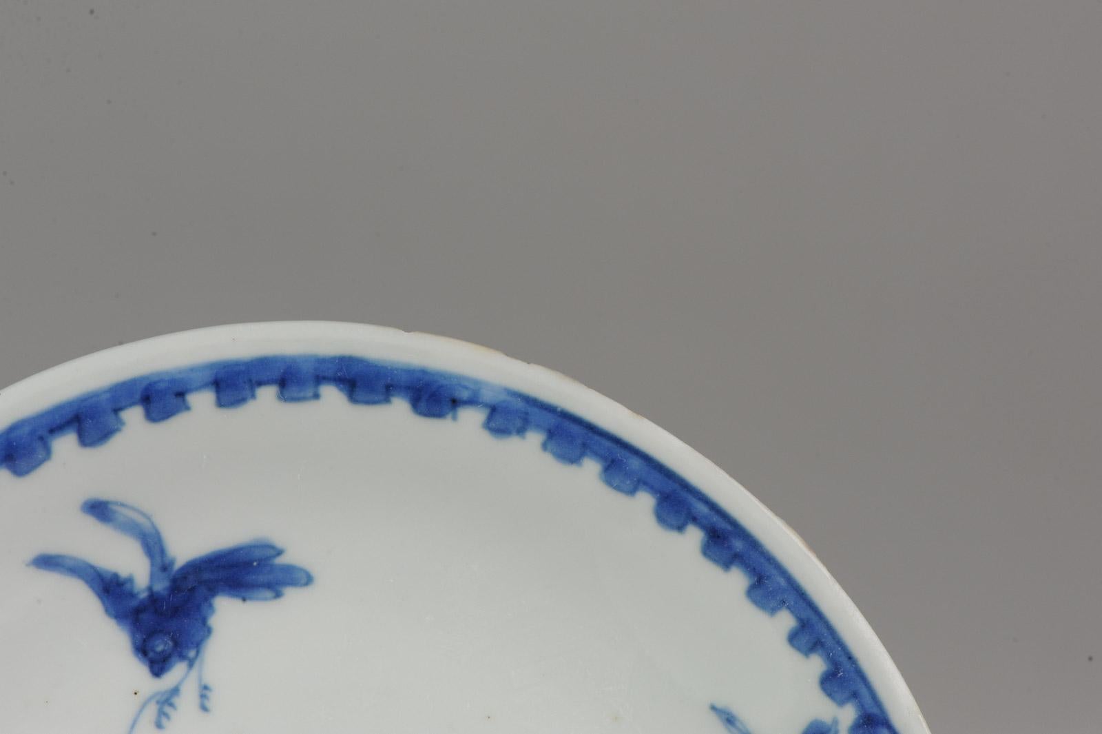 Antique assiette chinoise du 17ème siècle en porcelaine Ming/Transitionnelle Garçons avec oiseau en vente 4