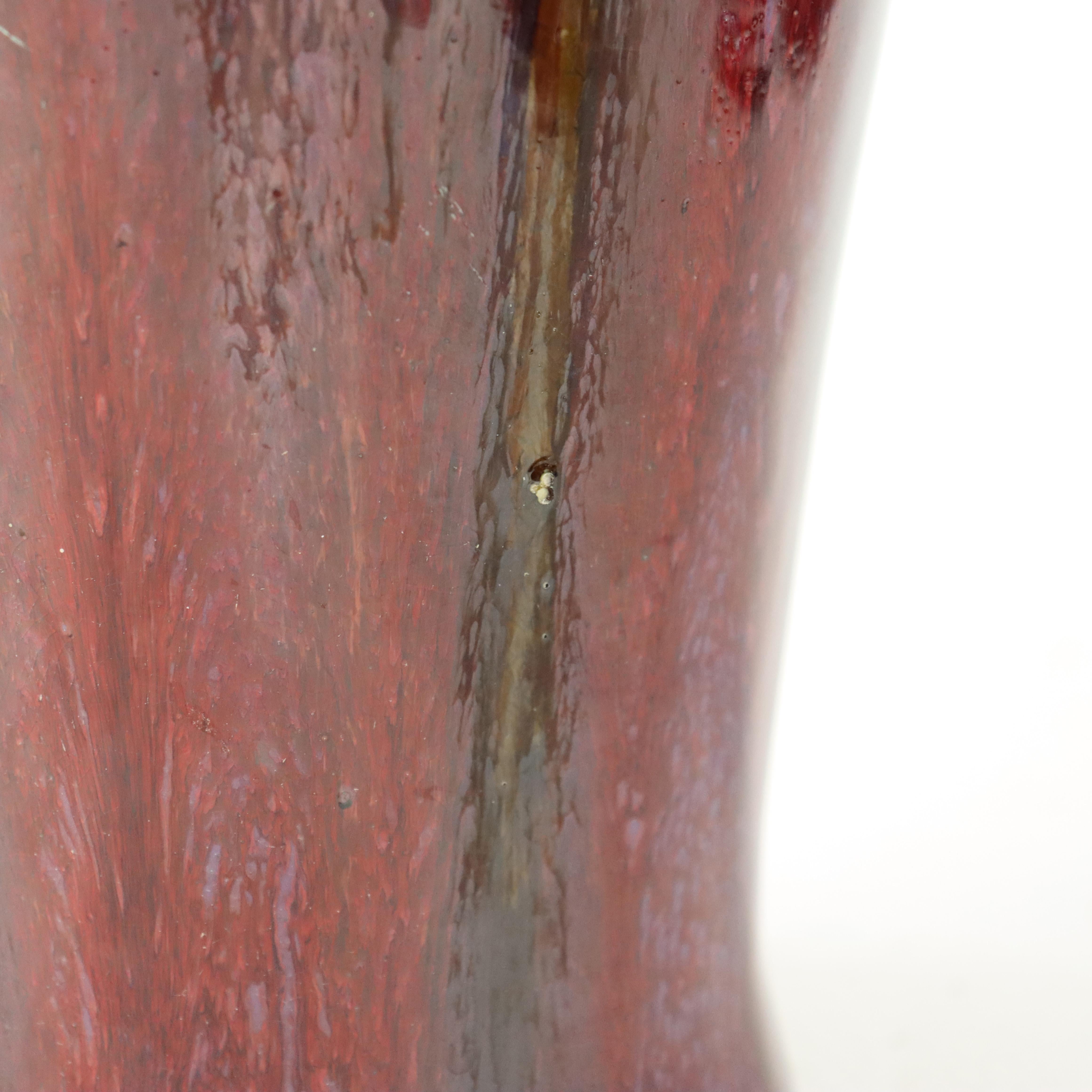 Ancien vase de sol en poterie flambée chinoise de 19 pouces, datant de 1910 en vente 4