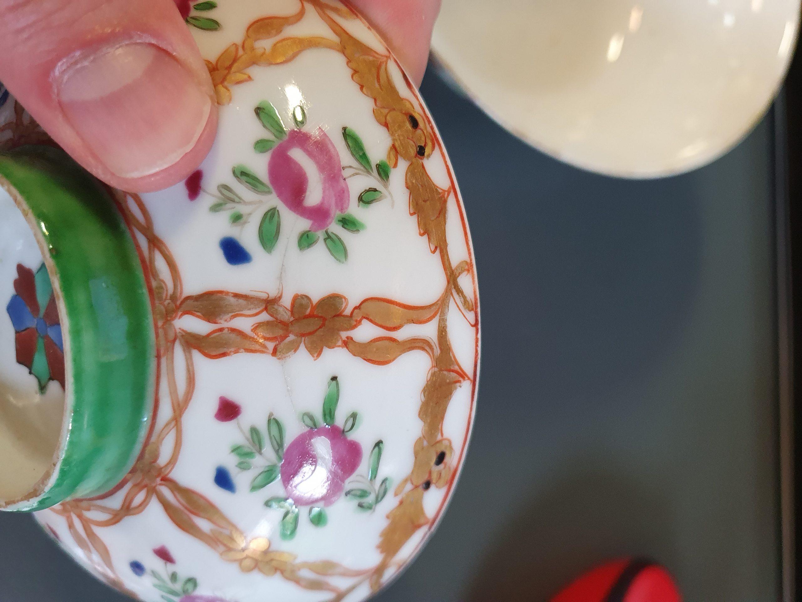 Antique Chinese Porcelain Lidded Bowls SE Asia Market Bencharong Thai Market 8