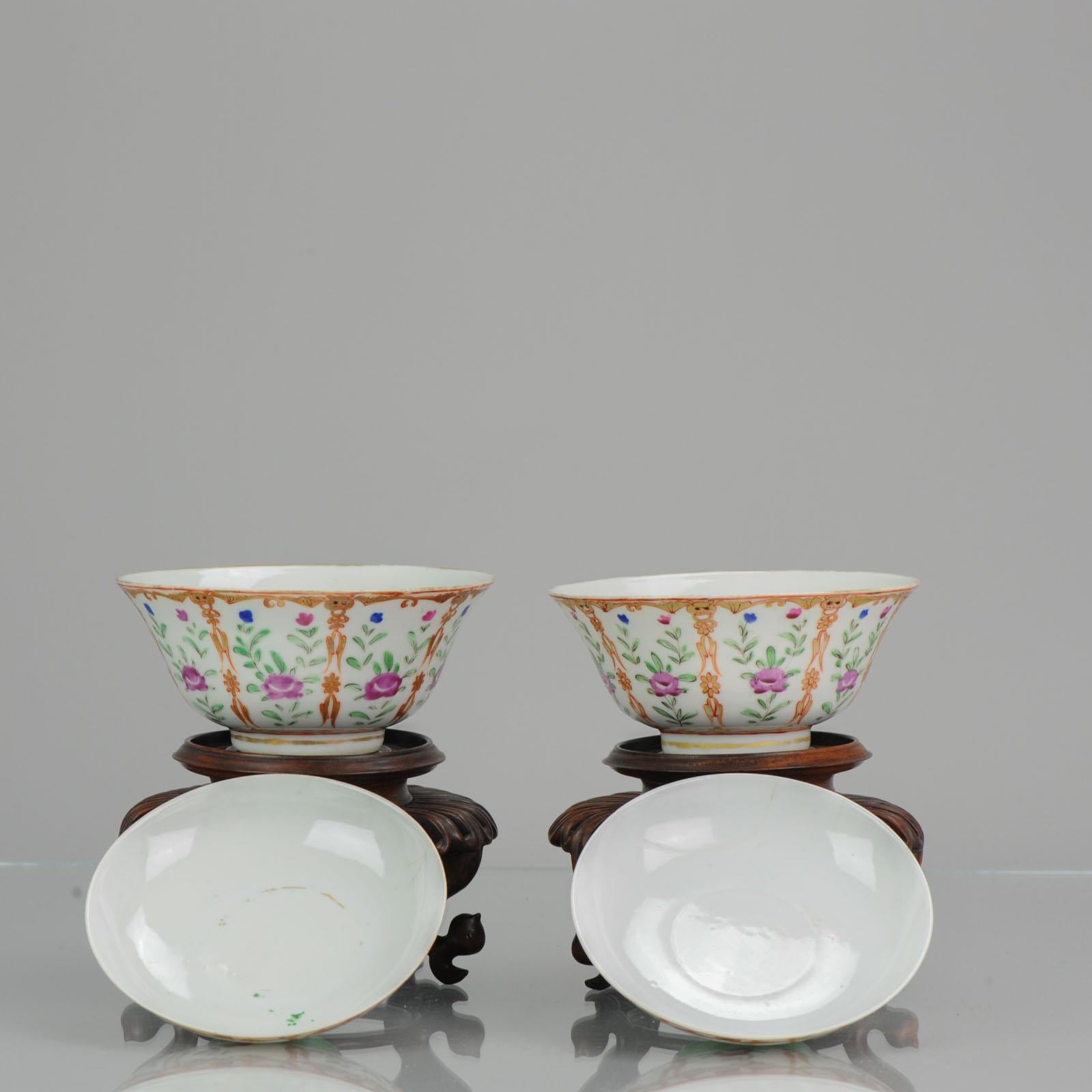 Antique Chinese Porcelain Lidded Bowls SE Asia Market Bencharong Thai Market 2
