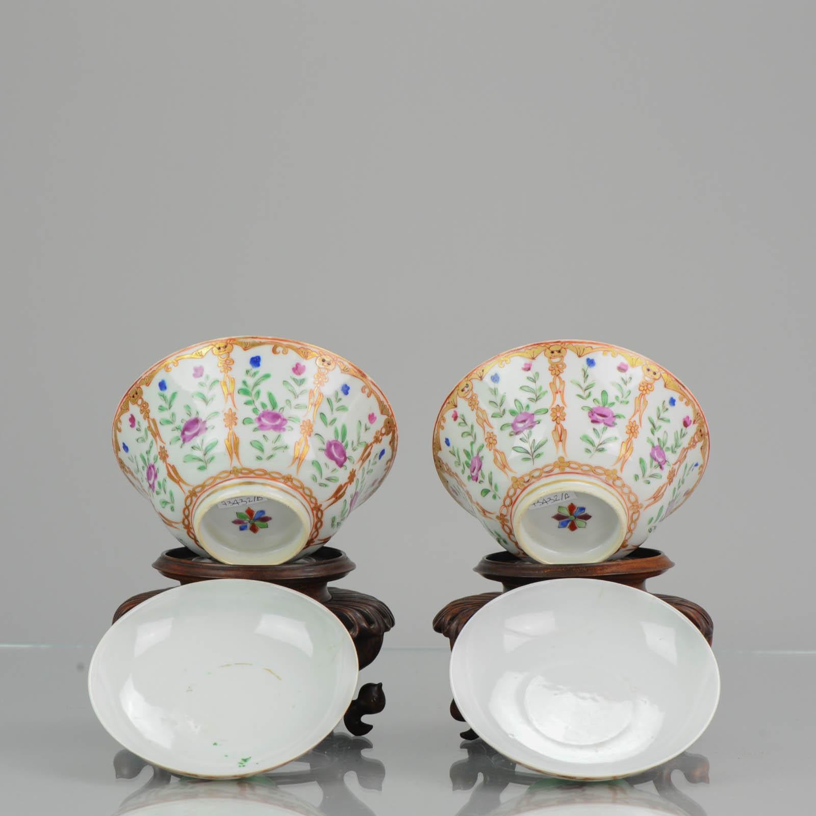 Antique Chinese Porcelain Lidded Bowls SE Asia Market Bencharong Thai Market 3