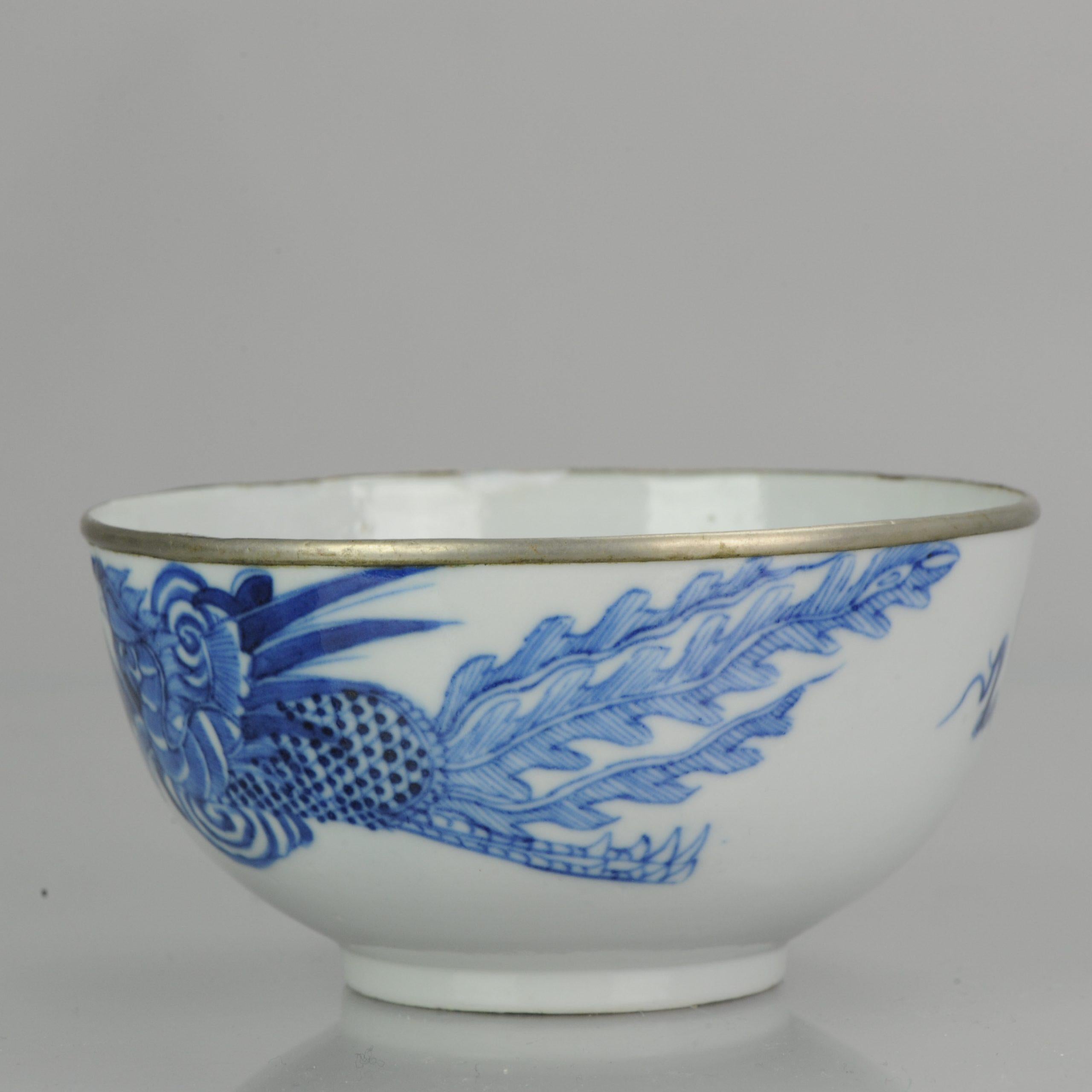 A very nicely decorated bowl with silver addition to the rim. In very good condition. Marked at base.

Bleu de Hue

Chinese blue and white export porcelain for the Vietnamese market. The best 