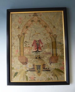 Antico pannello di arazzo cinese del XIX secolo in lana e seta  中国古董