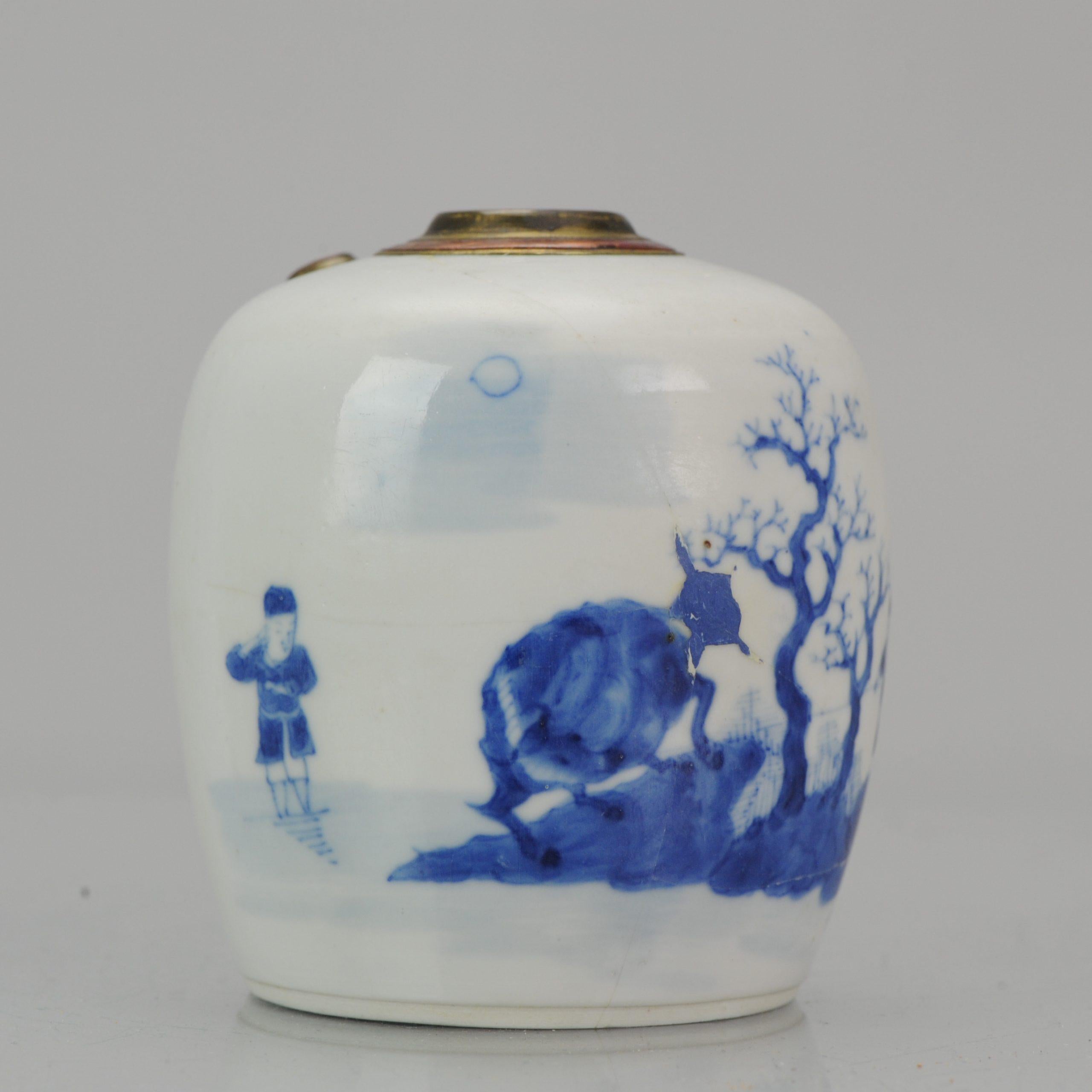 Antique Chinese 19th Porcelain Bleu de Hue Water Pipe Vietnamese Hookah 9