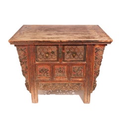Antique Chinese 2-Drawer Altar Coffer Cabinet, Shanxi Province, Qing Dynasty
