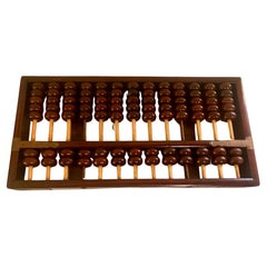 Antique Chinese Abacus in Mahogany with Brass Accents