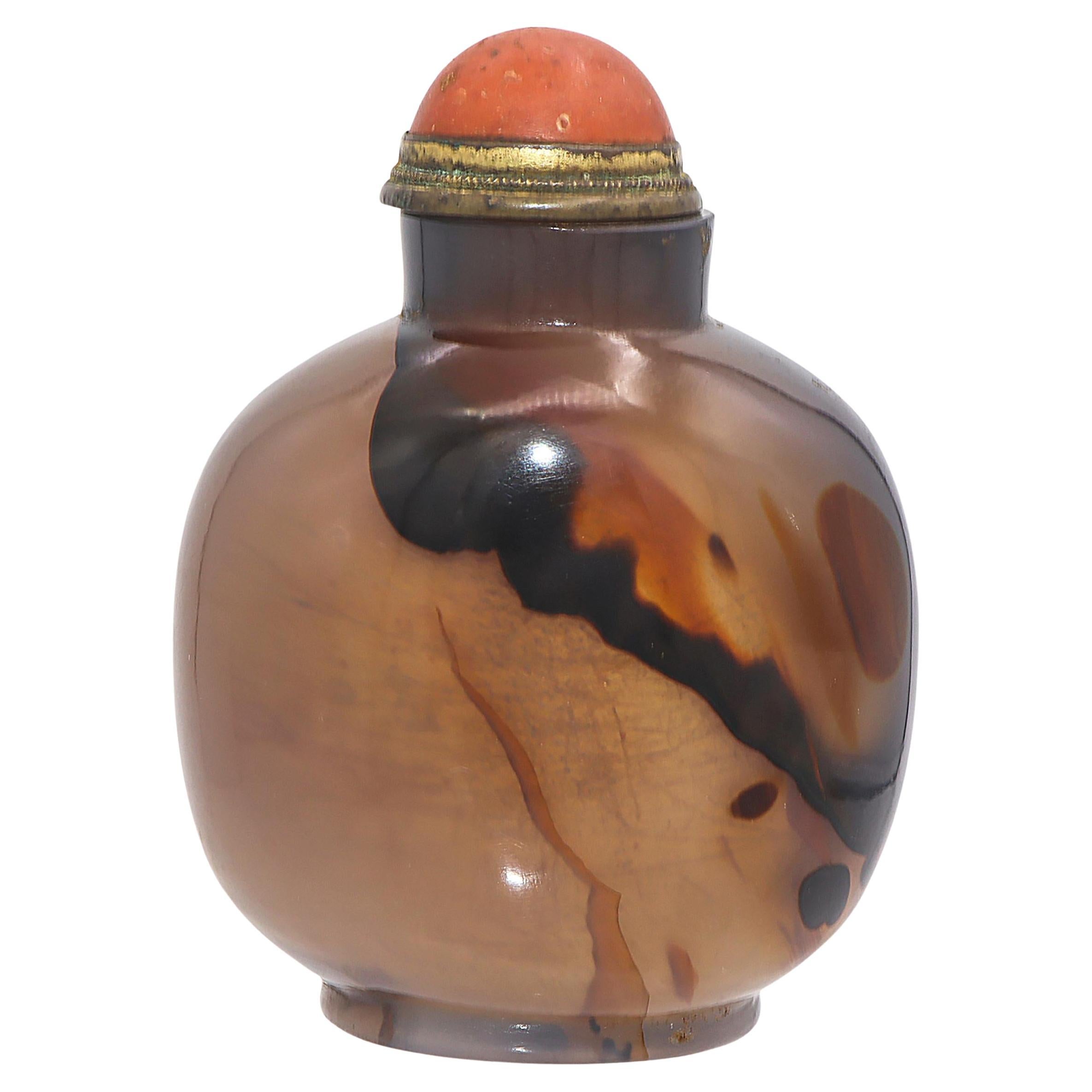Antike chinesische Achat Schnupftabakflasche im Angebot