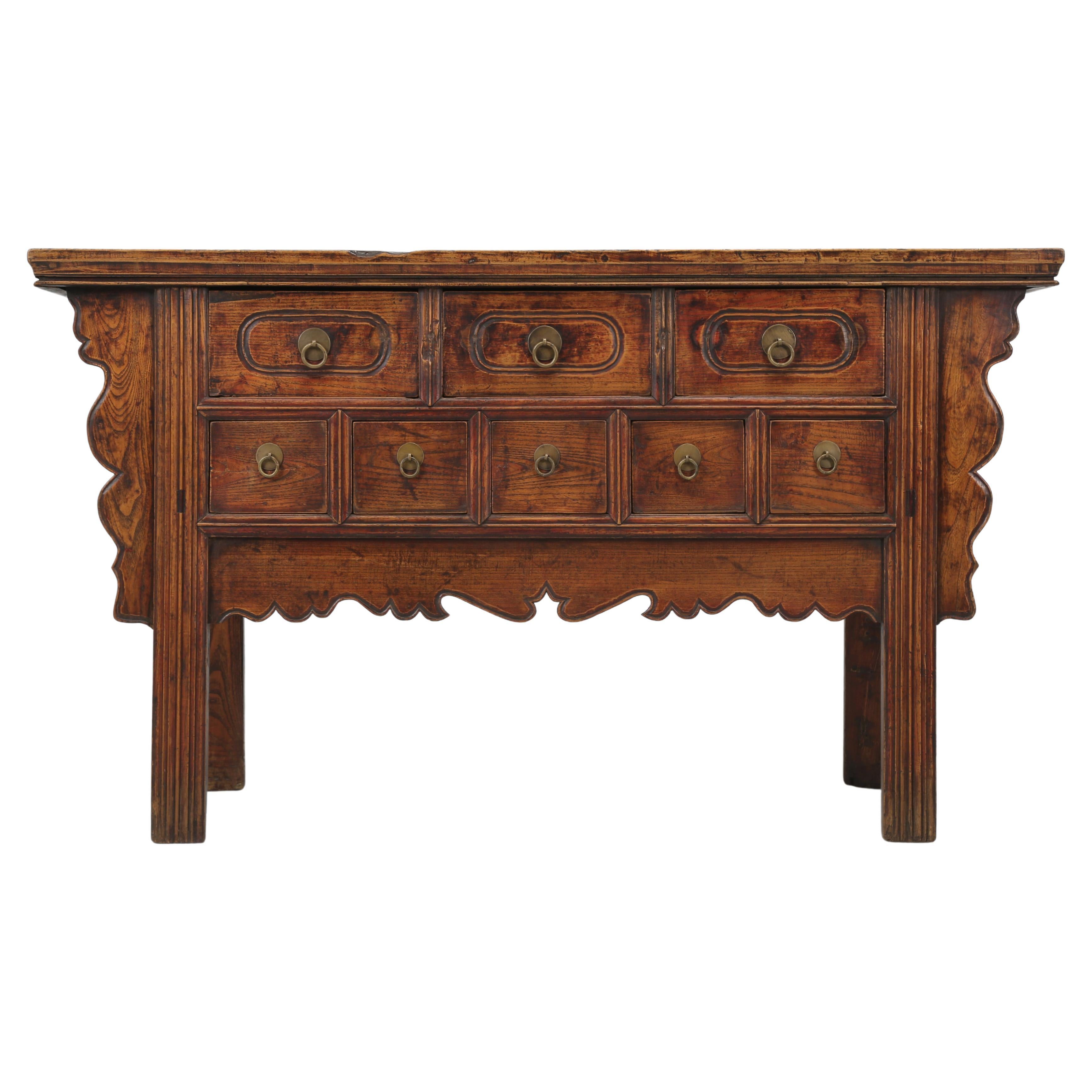 Antique Chinese Altar Table with (8) Drawers circa 1900 Restored Condition For Sale