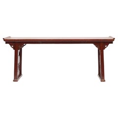 Antique Chinese Alter Table in Original Red Lacquer, C 1820 - 1840