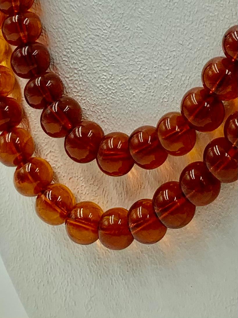 Women's or Men's Antique Chinese Amber Court Necklace or Mala, 19th Century