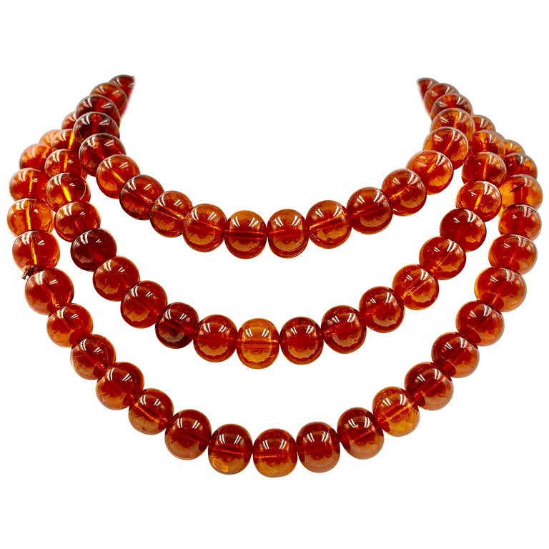 Antique Chinese Amber Court Necklace or Mala, 19th Century