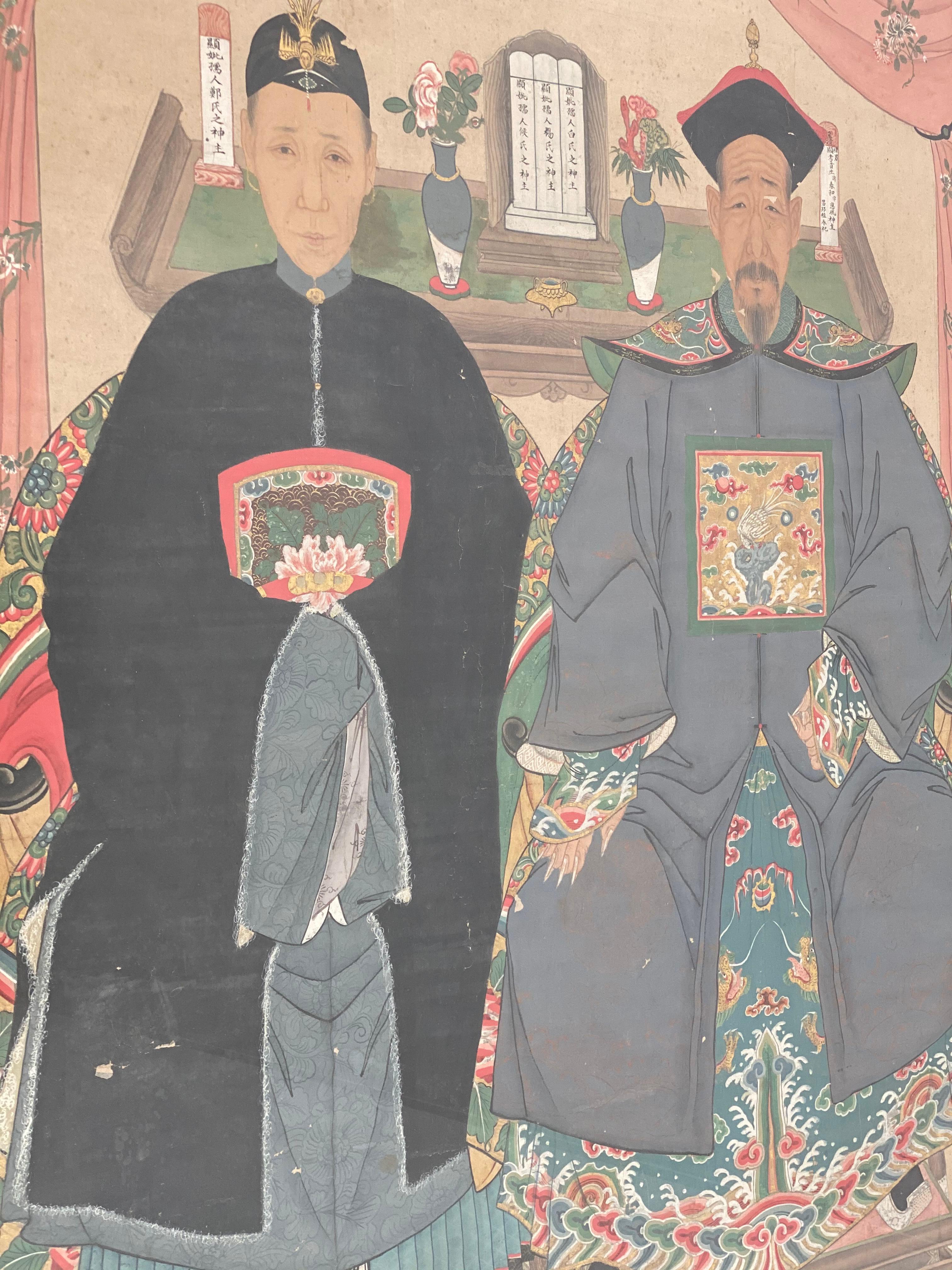 Antikes chinesisches Ancestor-Porträt im Angebot 4