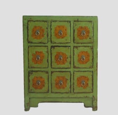 Antique Chinese Apple Green Medicine Cabinet